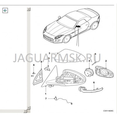 Кожух зеркала Jaguar